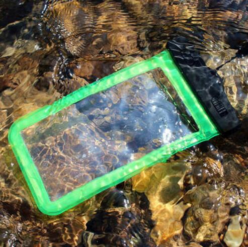 Schwimmbad Zubehör Wasserdichte Handytasche Außen Schnorcheln treiben Tragbare Universelle Wasserdichte Tasche: Grün