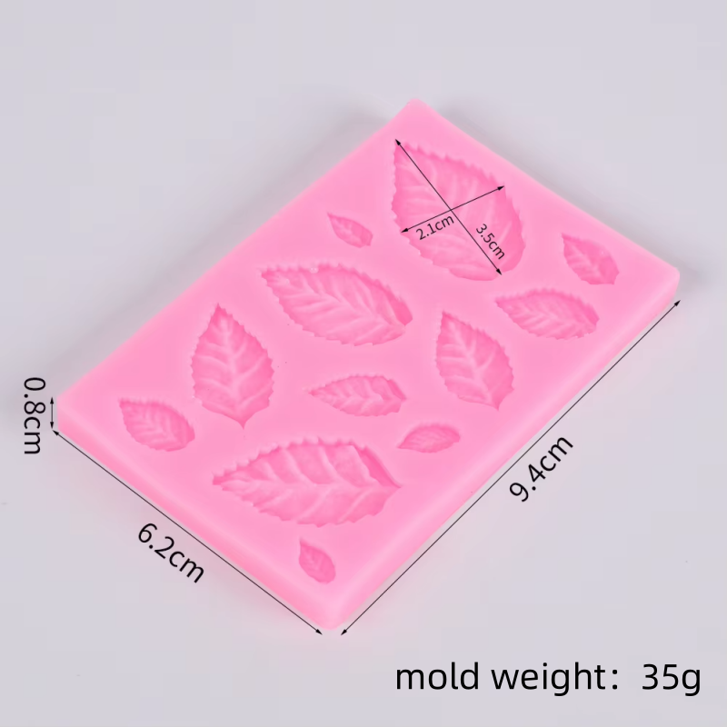 DIY Leaf Maple Leaf Silicone Mould Leaf Collection Flipping Silicone Mold Cake Decoration Moulds Resin Clay Accessories: light green
