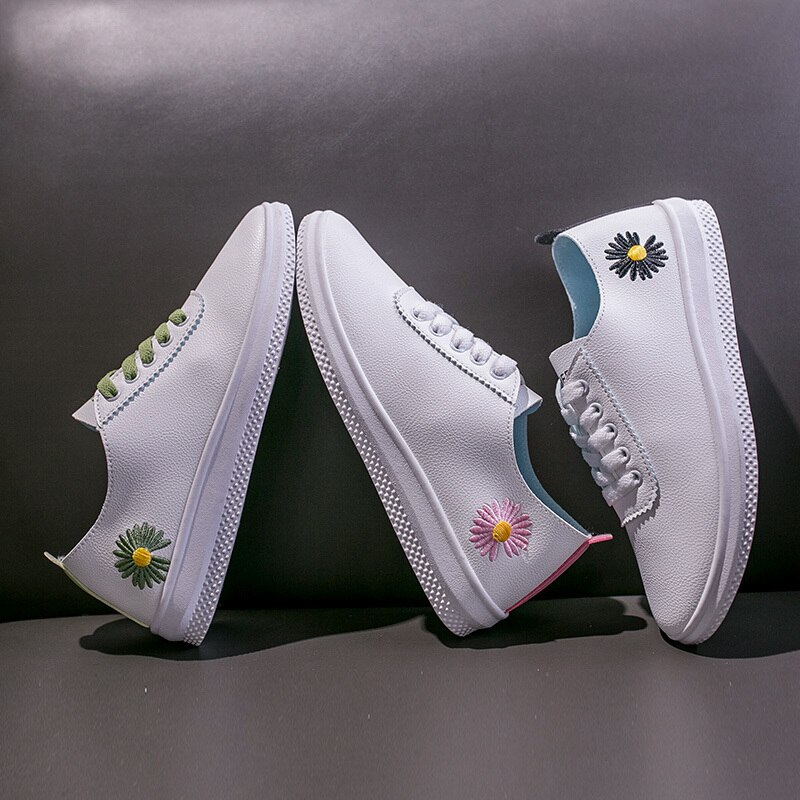 Lente lage schoenen student ademend vrijetijds zacht comfortabel antislip ronde kop dames kleine witte schoenen