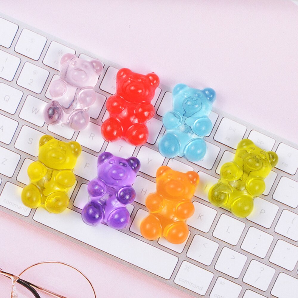 DIY Mini Bear Charms for Slime Addition Sprinkles Candy Polymer Filler Modeling Clay Supplies Slime Box for Children Toys