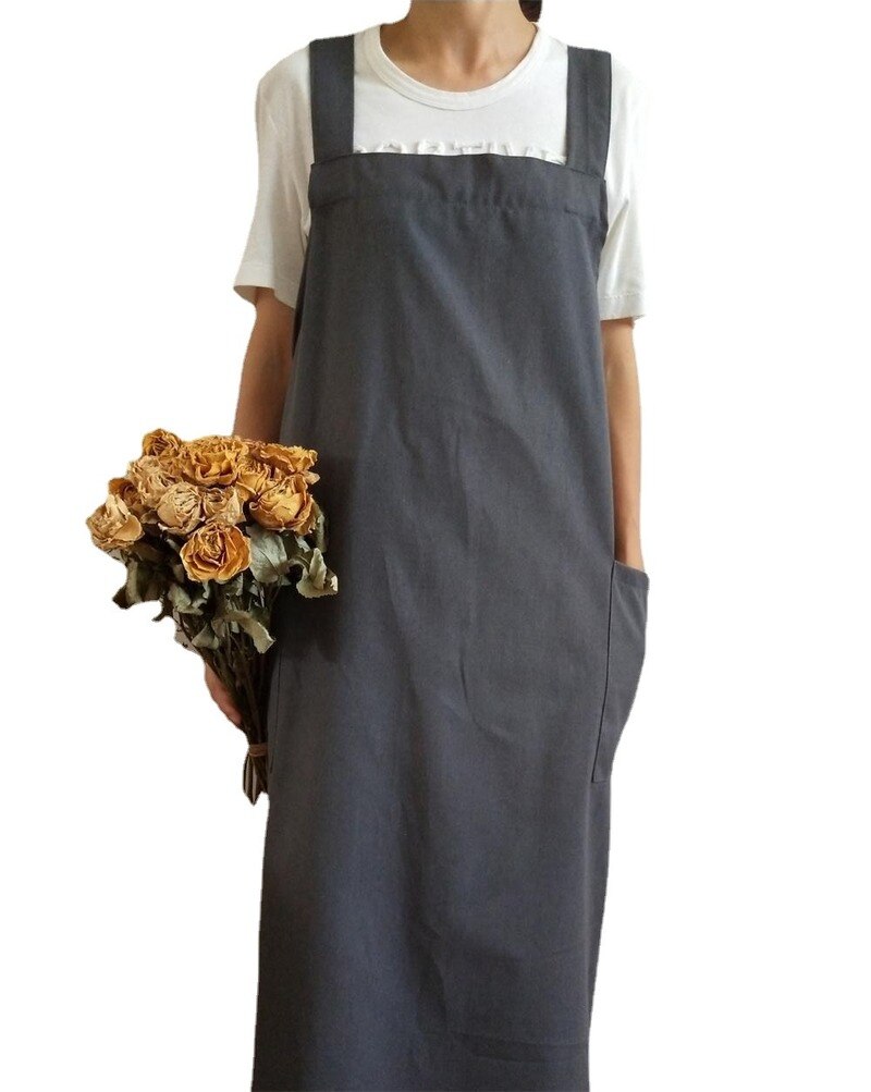 Verano algodón Simple de delantales de mujeres impermeable Antifouling hogar delantal cocina peluquería jardín