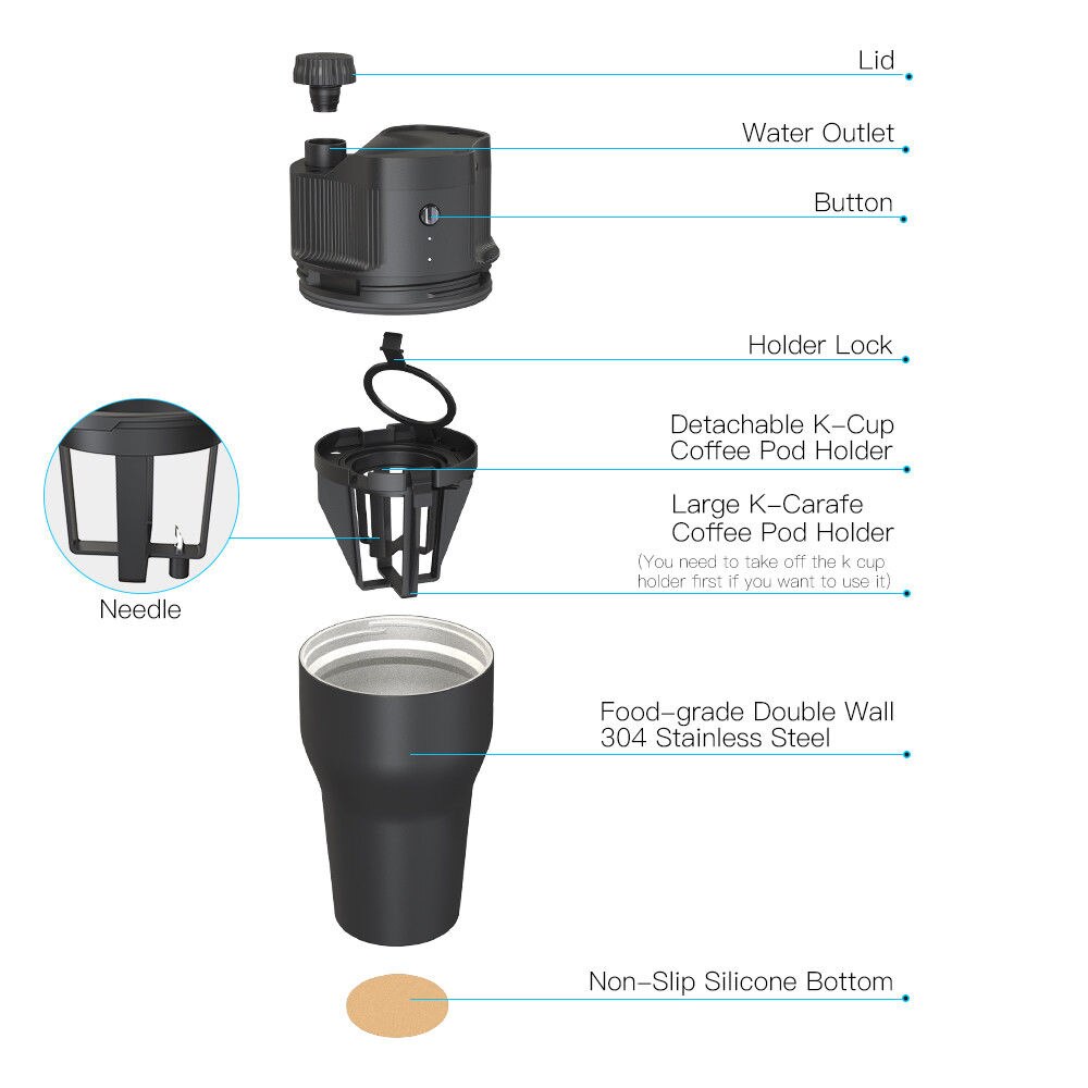 Icafilas rejse camping udendørs bærbar k kop kaffemaskine automatisk urban stor kapacitet kaffemaskine elektrisk med usb linje