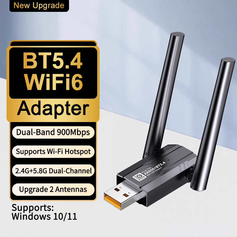 WIFI6 AX900 USB Bluetooth 5.4 Wireless Adapter Dual Band 2.4G&5GHz 900Mbps Network Card Receiver Dongle Driver-free For Win10/11: PURPLE