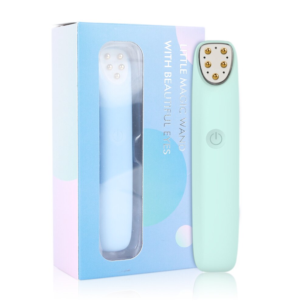 Rf & Ems Mesotherapie Elektroporatie Gezicht Schoonheid Pen Radio Frequentie Led Photon Huidverjonging Removee Rimpel Eye Massager: Green Eye Massager