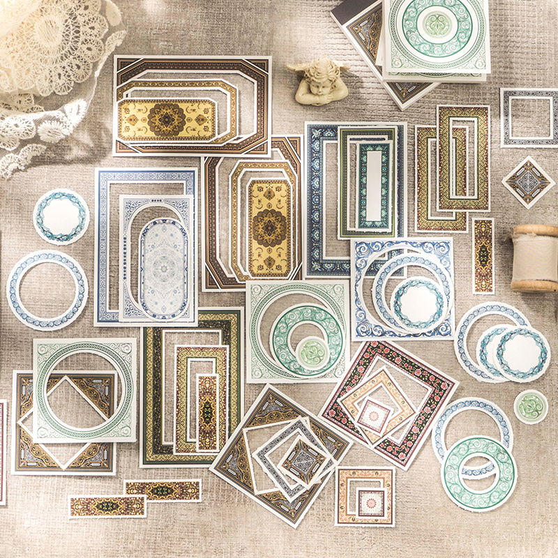 Yoofun 30 Blatt Barock-Fenster, dekoratives Material, Papier, Collage, Ränder, Hintergrundpapier, Scrapbooking, Tagebuch, Rahmen, Etikett, Planer