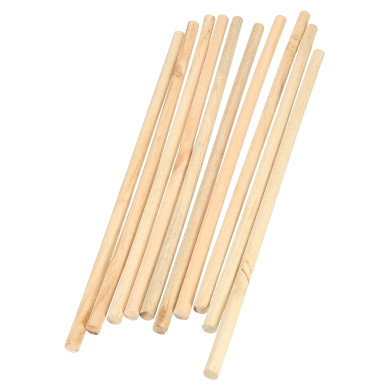 Kiwarm 10 st/set enkla 20cm naturliga färger runda träpinnar pluggar stavar för diy hem trädgård dekoration verktyg tillbehör