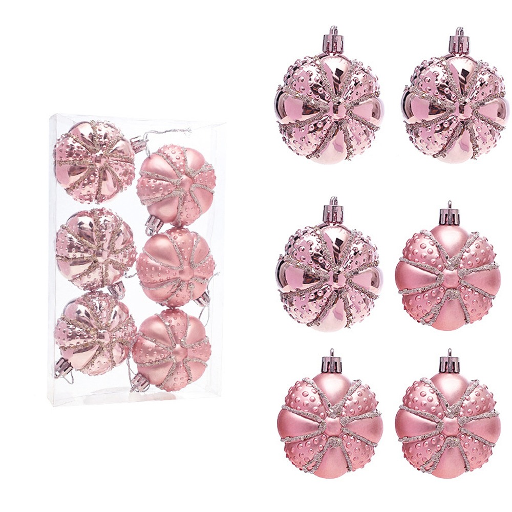 Pink Christmas Balls Pendants Pinecone Ice Cream Xmas Tree Hanging Ornaments Shatterproof Pentagram Merry Christmas Decor: light yellow