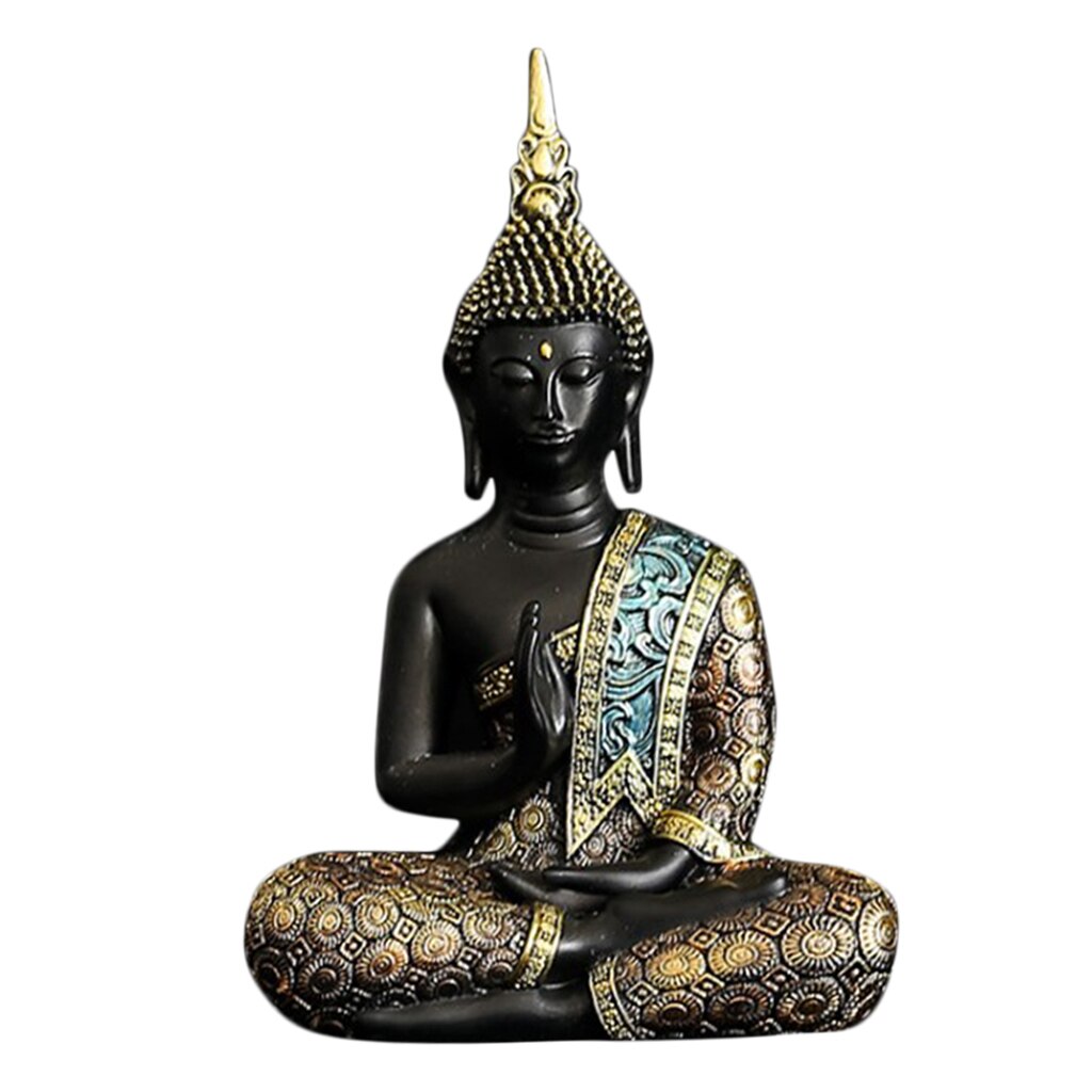 Mediteren Zitten Boeddha Thaise Boeddha Mediteren Peace Harmony Standbeeld, Kleine Hars Sculptuur Ornament Voor Home Decor