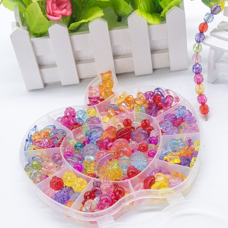 Pärlor leksaker för barn flicka snörning halsband material barn pärla set handarbete kreativitet konst och hantverk för barn smycken: Gcz 04d- s
