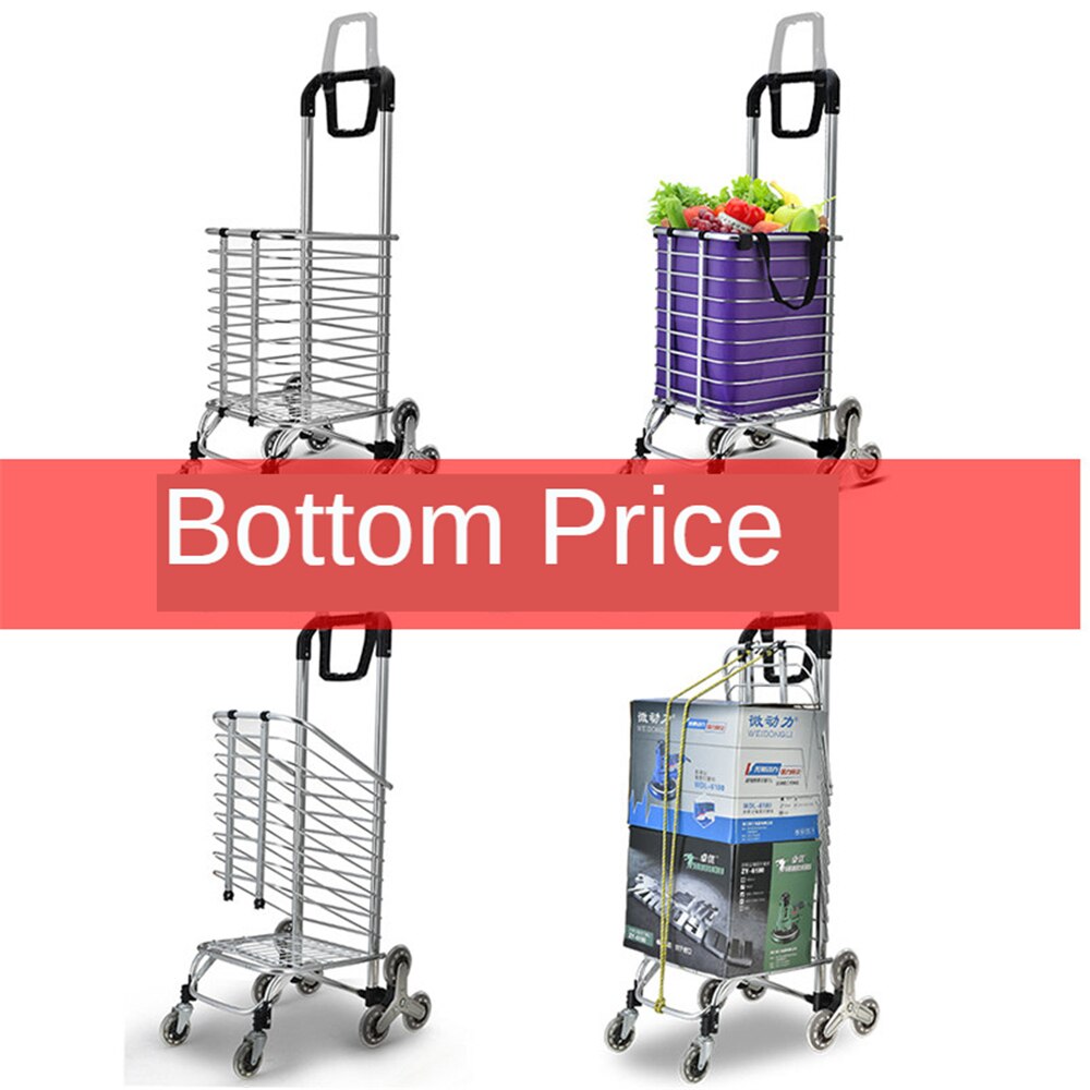 B-life købmand indkøb hånd lastbil vogne aluminiumslegering trappe klatrehjul trolley dolly vasketøjspose foldbar