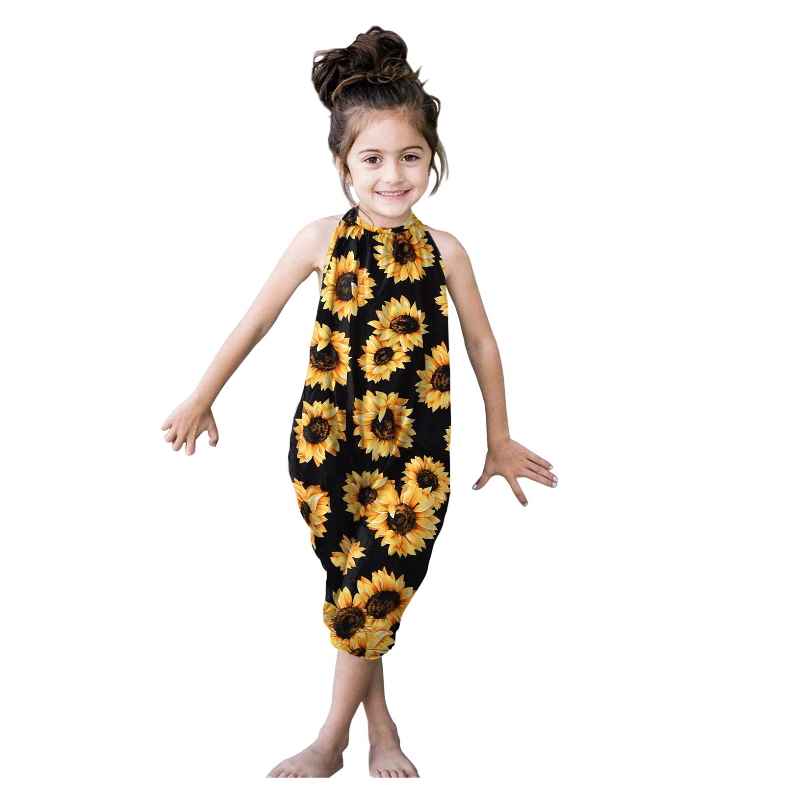 Een Stuk Meisje Romper Jumpsuit Kids Bloem Halter Mouwloze Romper Jumpsuit Speelpakje Outfits Zomer Bloemen Mode Sunsuit