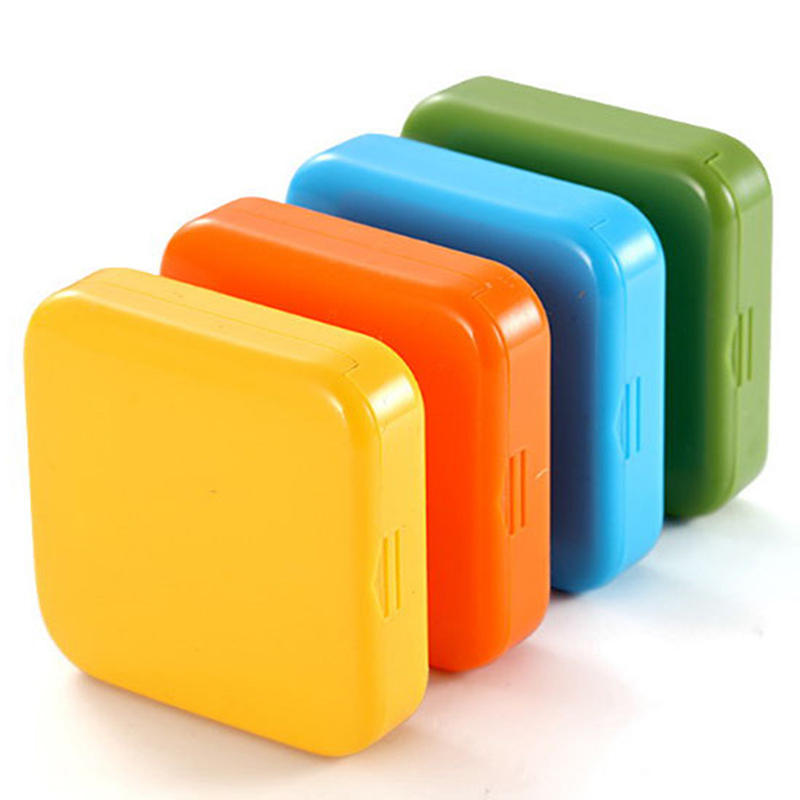 1pc mini bærbare 2 Nett trykk åpen stil pilleboks medisin pilleboks nettbrettoppbevaringseske containeresker oppbevaringsboks