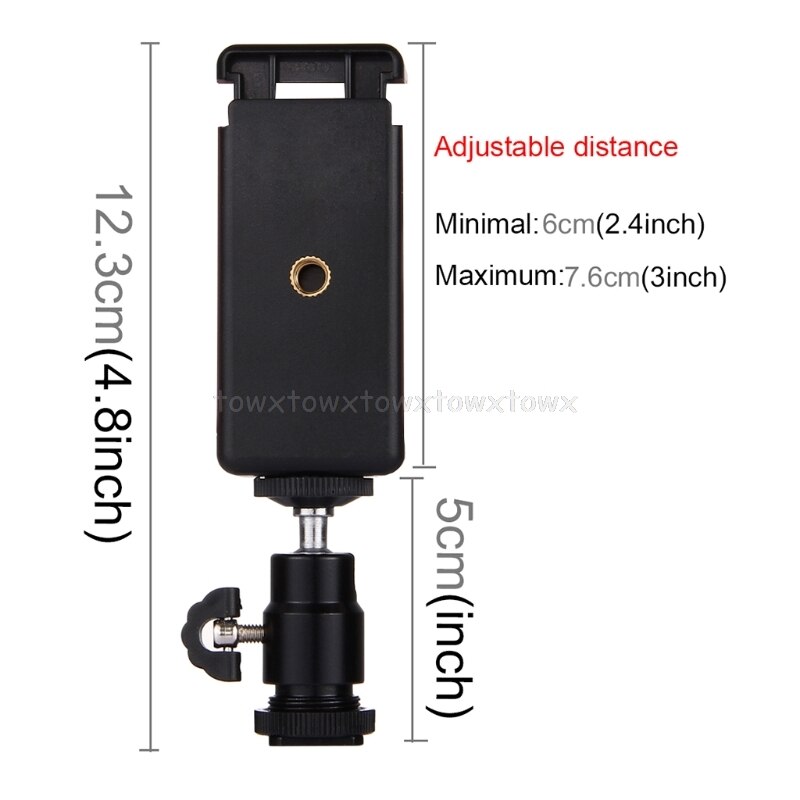 Camera Phone Bracket Holder Clip Tripod Mount Adapter with 360 Ball Head for iPhone Samsung Universal S11 19