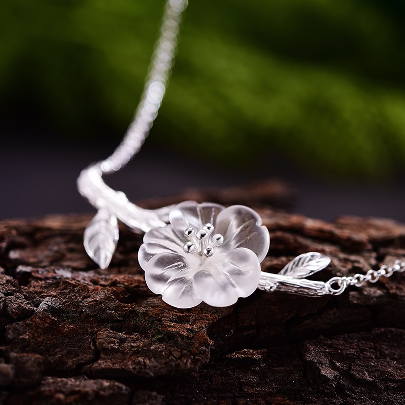 Lotus Fun Real 925 Sterling Silver Handmade Fine Jewelry Flower in the Rain Jewelry Set with Ring Earring Pendant Necklace