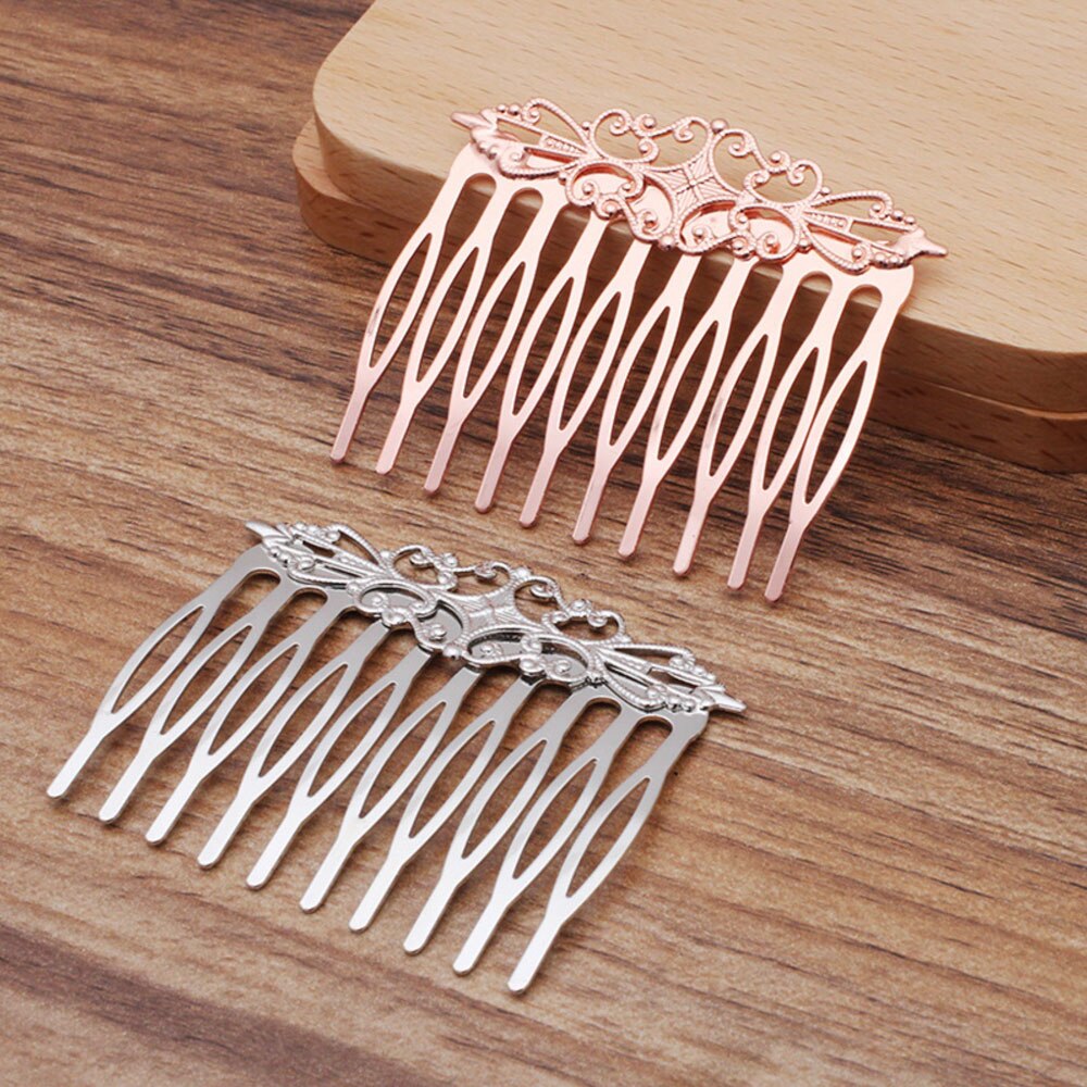 REGELIN-peineta antigua de cobre con 10 dientes para el cabello, joyería con abalorio, horquilla de flor para mujer, horquillas, pasadores, accesorios Retro para el cabello