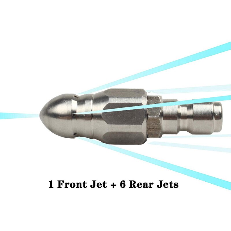 Pressure Washer Sewer Jetter Nozzle with Stainless Steel, Durable Sewer Jet Nozzle,1/4Inch Quickly Connector