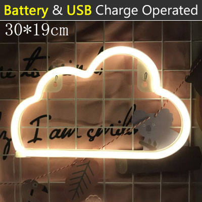 Farverig led neonlys skilt væg dekorationslampe til julefødselsdag bryllupsfest børneværelse stue væghængende dekorationsbelysning: Varm sky