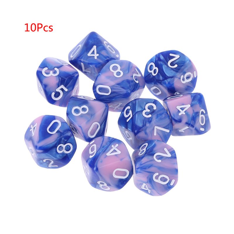 10 Stks/set 10 Zijdig D10 Polyhedral Dices Nummers Wijzerplaten Desktop Tafel Bordspel: 4