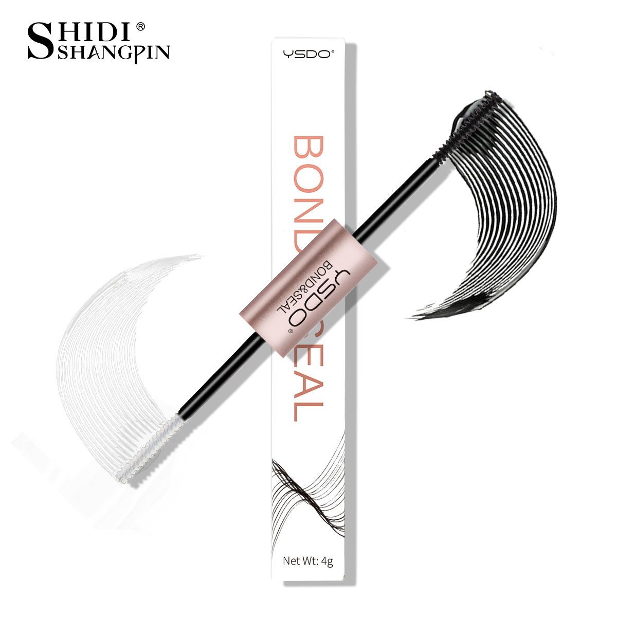 Shidi shanpin 1pc 2 in 1 Bond & Seal/Lock wasserdichter Kleber Schnellt rockn ender Kleber und Versiegelung Dual-Ended Wimpern kleber Strong Hold Tool: Black