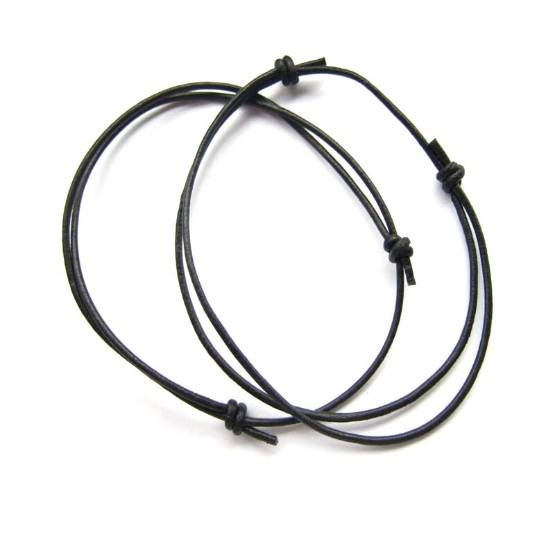10pcs Simple Style Black Leather Cord Lucky Bracelet Adjustable For Men Women Bracelets Jewelry