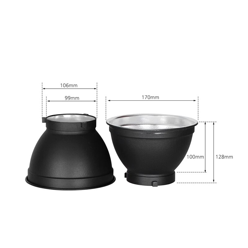 NiceFoto 55 Degree Standard Reflector Lamp Shade Dish for Bowens Mount Studio Strobe Flash Light Speedlite