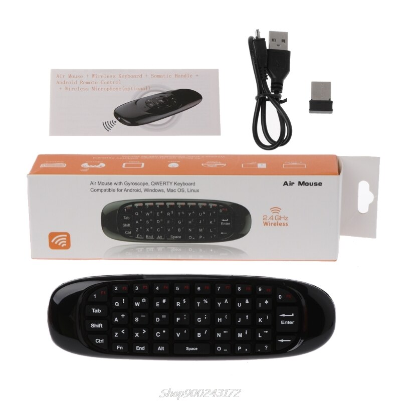 C120 fly air mouse met spraakgestuurde zoekmicrofoon 2.4g mini draadloos toetsenbord voor pc en tv  au18 20