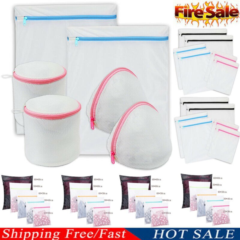 Large Pop Up Foldable Laundry Basket Mesh Hamper Washing Clothes Bag Storage Bin