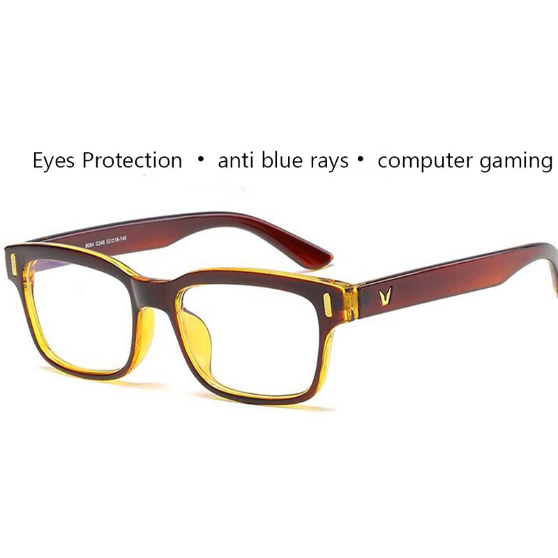 Gafas de ordenador con rayos azules para hombre, lentes de radiación con pantalla, de , para oficina y juegos, con bloqueo UV: tea frame clear