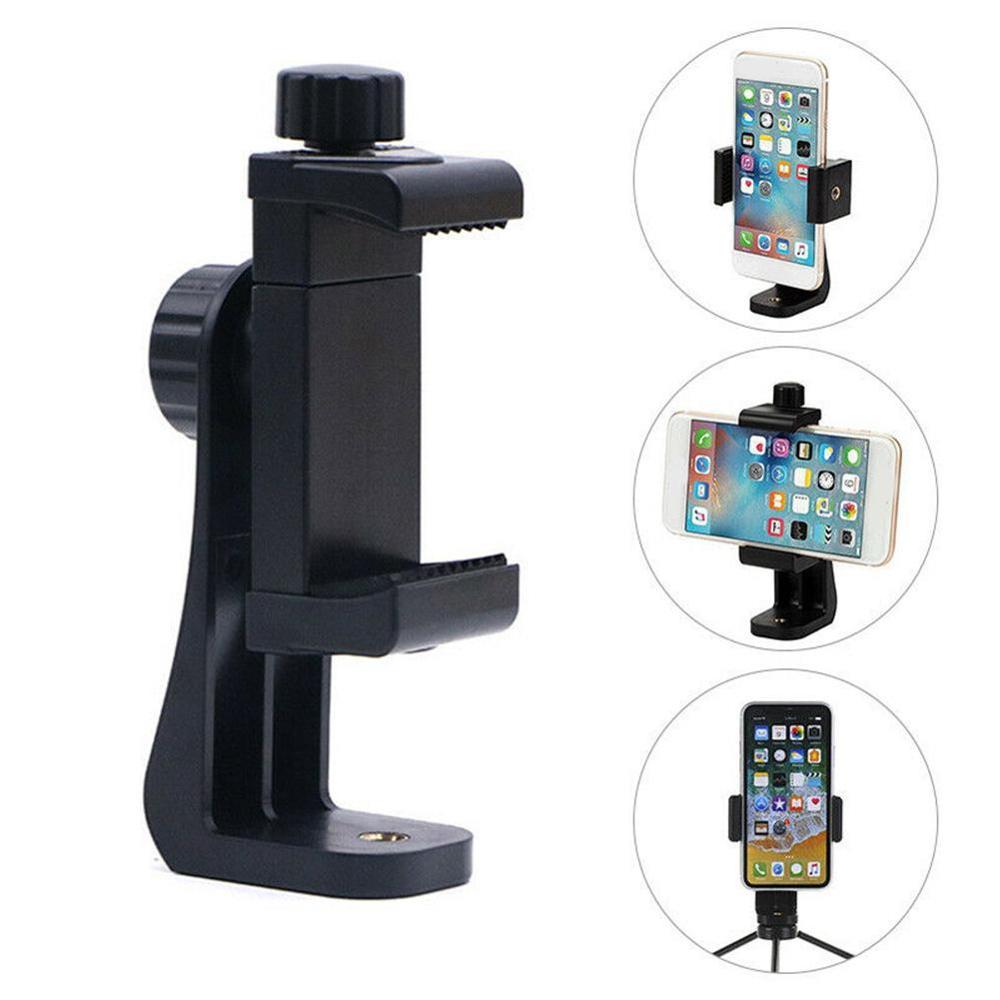 Universal Phone Tripod Mount Adapter Rotatable Camera Cell Phone Holder Bracket Clipper Adjustable Clamp Vertical Tripod Stand