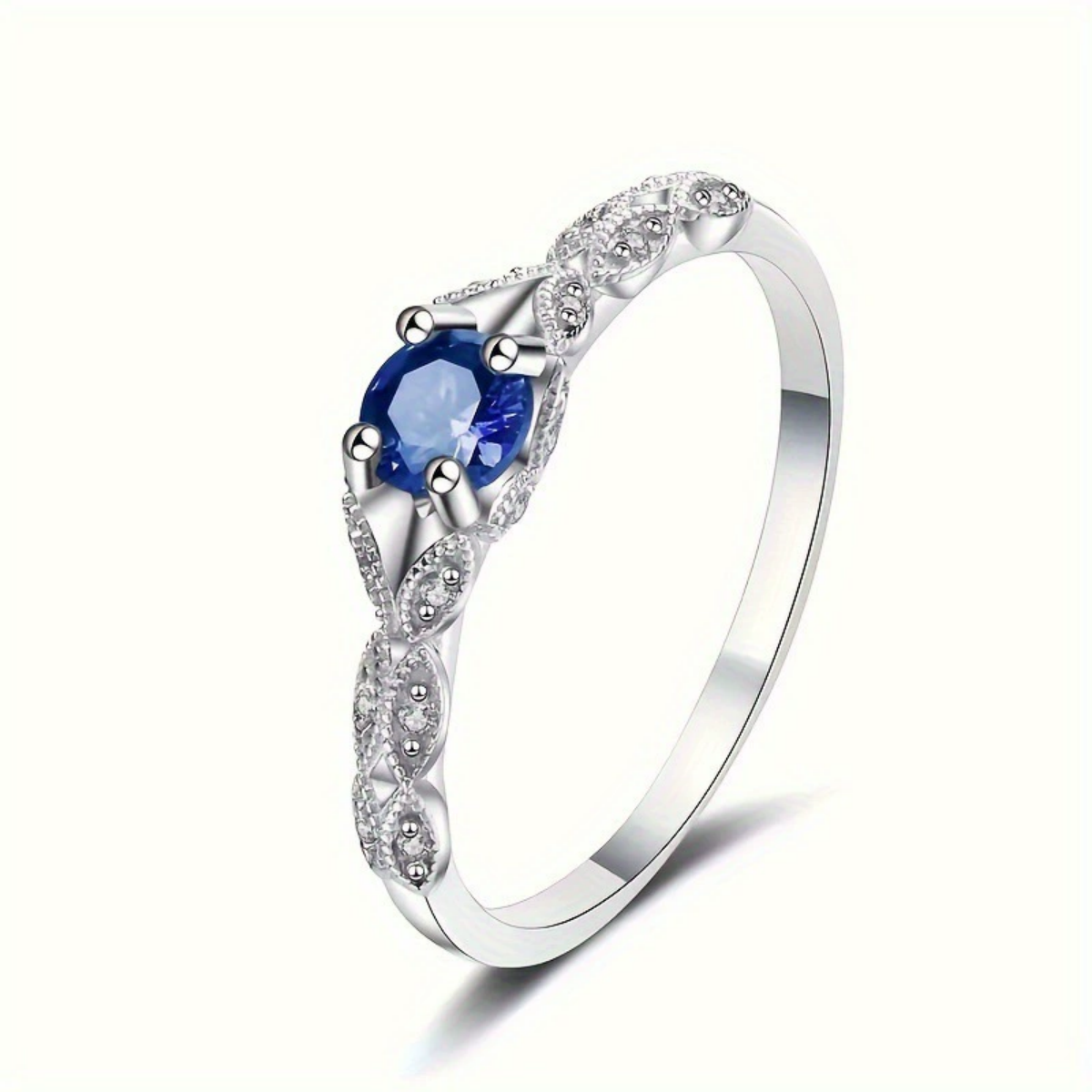 Anillo de plata ligero de lujo con circonita amatista para mujer, anillo con temperamento de gema de simple europea y americana: 10 / Verde