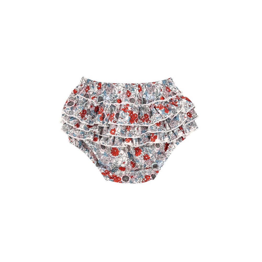Flæser lagdelte pp-shorts spædbarn baby piger drenge shorts baby piger bomuld floral elastik talje korte bukser bukser tøj: Rød / 24m