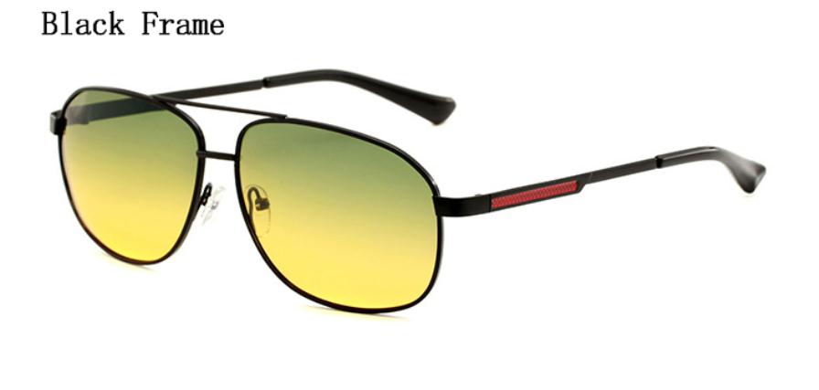 Lunettes de soleil polarisées dégradées pour hommes, conduite de jour et de nuit, Double usage, Vision nocturne, haut, vert, bas, lentille jaune, L3: 1