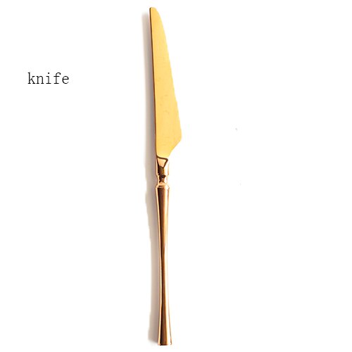 Ensemble de couverts en acier inoxydable or rose brillant, outils en acier inoxydable, excellents accessoires de cuisine cuillère avec boîte à déjeuner couteau et fourchette: knife