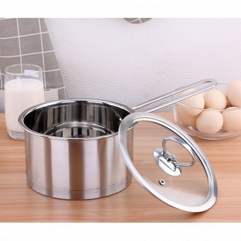Mini olla de calentamiento de leche de acero inoxidable, 16CM, 1 ud.
