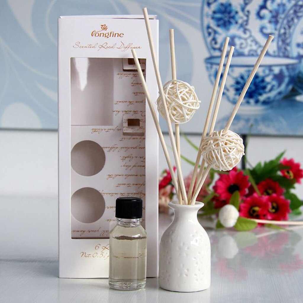 DIY Aromatherapy Set Reed 30ML Oil Diffusers With Natural Sticks Delicate Ceramic Bottle And Scented Oil Home Decoration