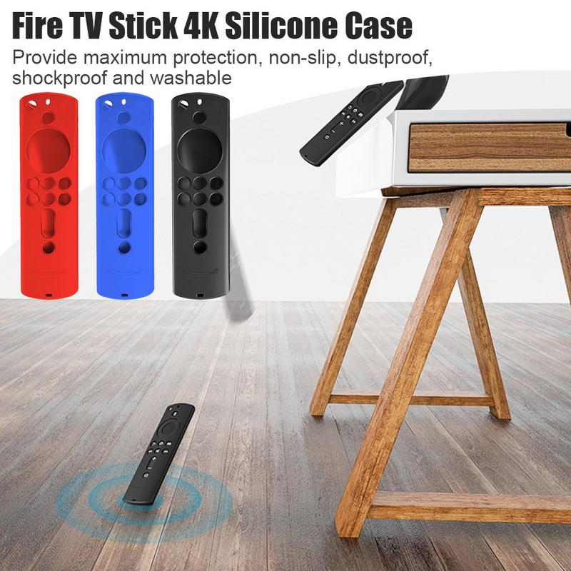 Silicone Case for Fire TV Stick 4K Fire TV 3rd Generation Fire TV Cube 5.9 Inch Remote Control Anti-slip Dustproof Shock Absorpt