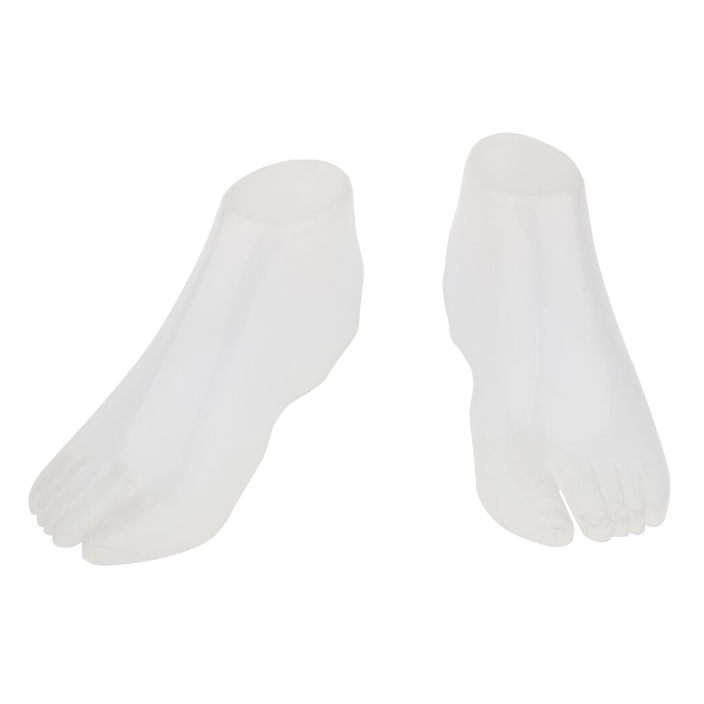 2 stücke Männer Füße Socken Mannequin Anzeige Fuß Stehen Modell Simulation Verknüpfungen Rechts Stabile sockel boden für sterben anzeige von socken: Transparenz