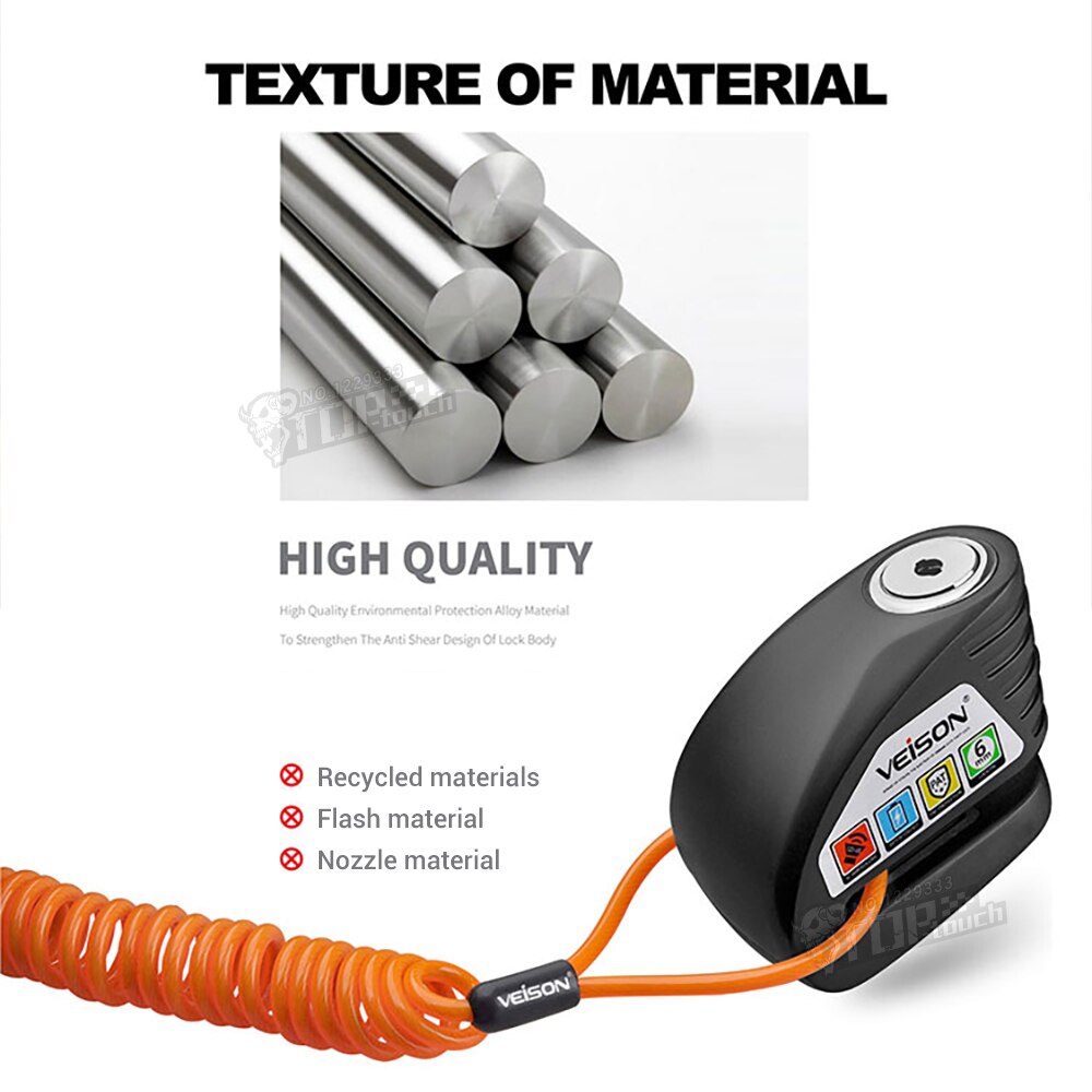 VEISON Waterproof Motorcycle Lock Bike Alarm Lock Scooter Disc Locks Warning Security Anti Theft Bicycle Para Moto Alarma Moto