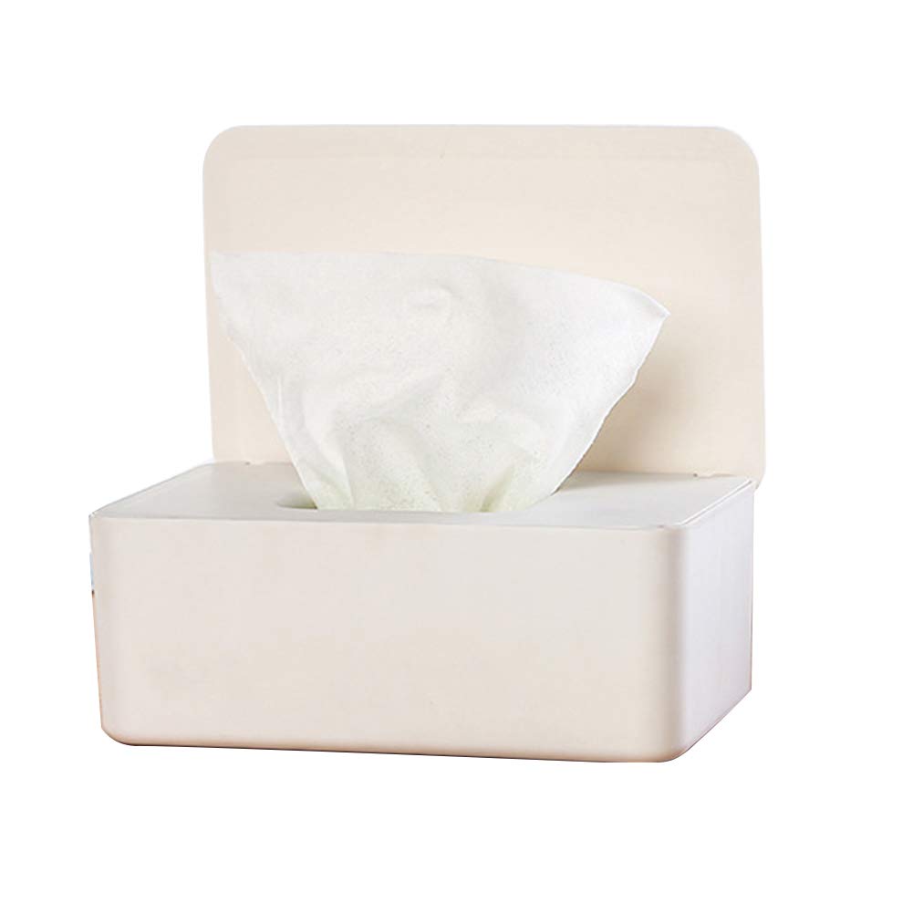 Plastic Tissue Box white seal Organizer Storage box toilet Kitchen home office decoration rectangular Tissue Shelf: Default Title