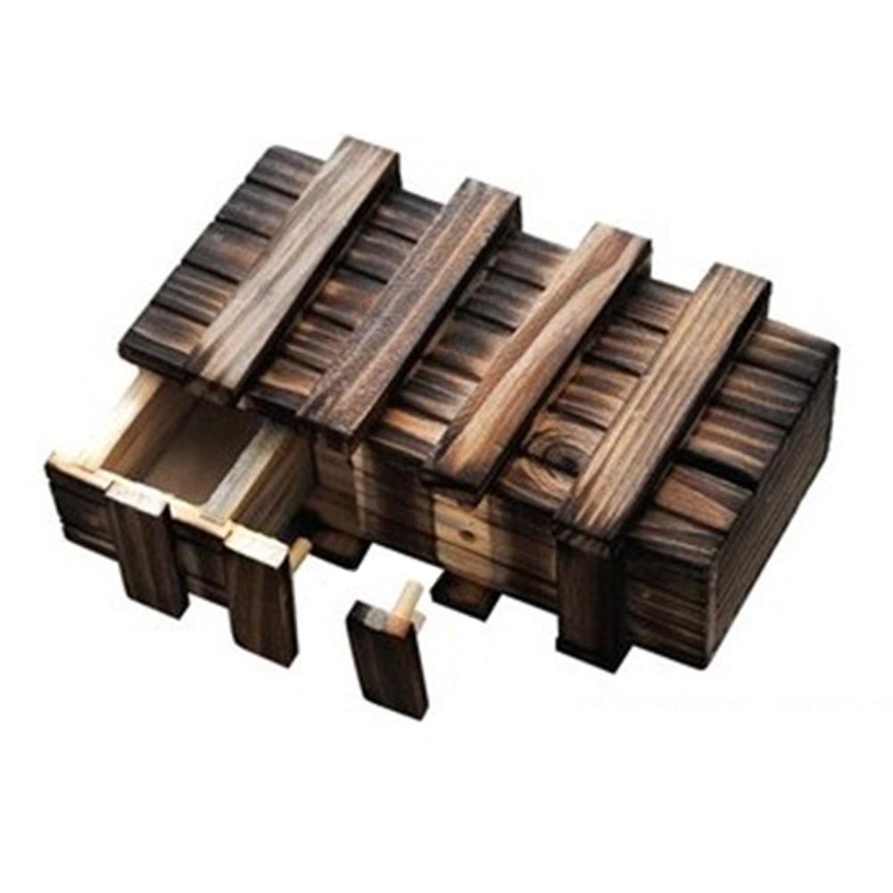 Magic Compartiment Houten Puzzel Doos Met Geheime Lade Brain Teaser