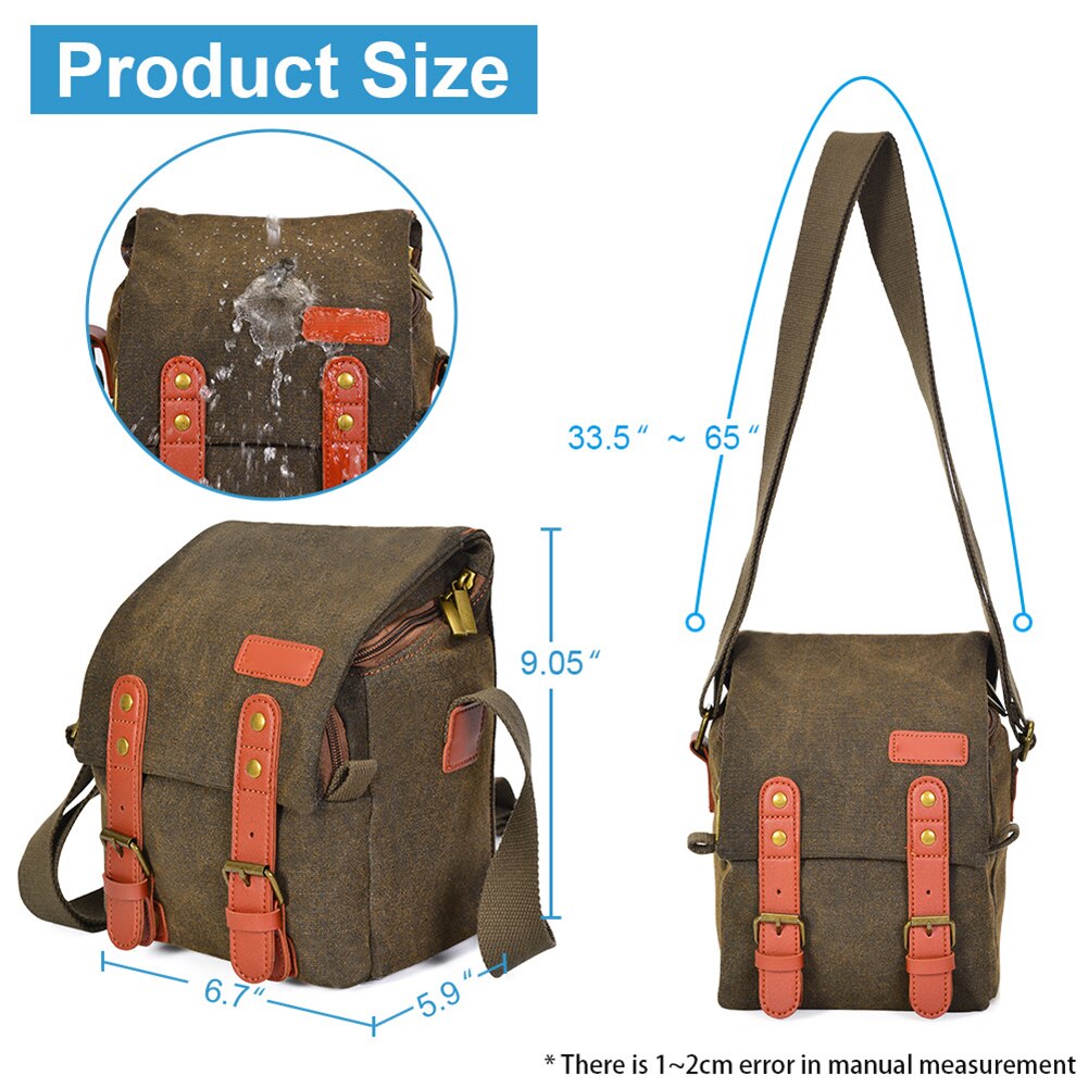Schokbestendig Camera Schouder Tas Lichtgewicht Vintage Waterdichte Canvas Tas Compatibel Camera Apparatuur En Accessoires