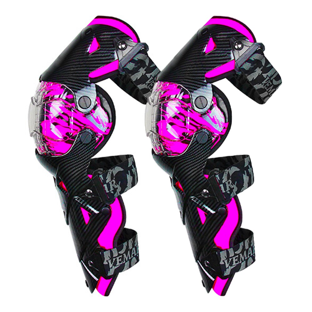 Rodilleras rosas para motocicleta para mujer, protectores de rodilla para Moto, Motocross: E-18 Rose Red