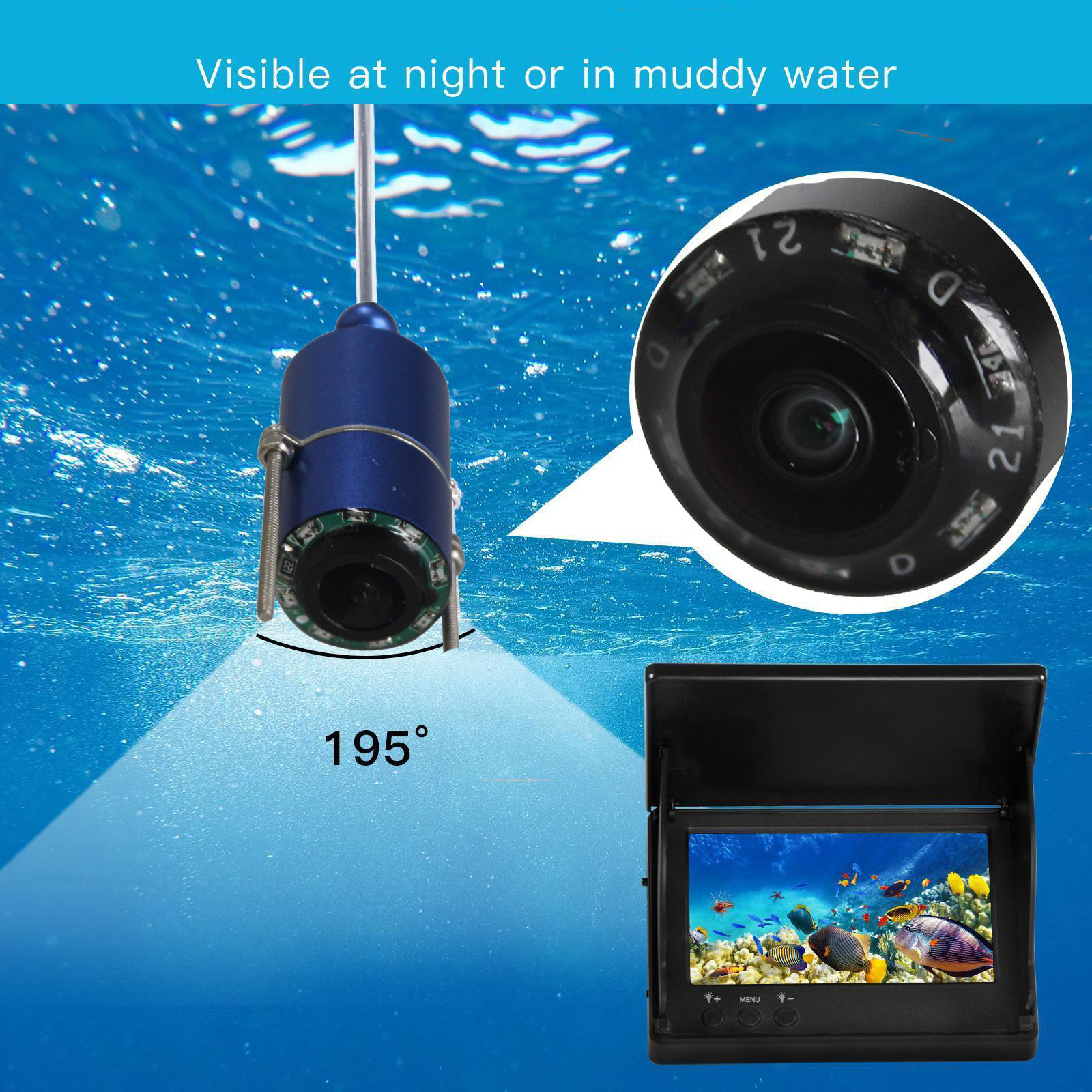 30m CMOS1000TVL Onderwater Camera hoofd reparatie Voor Fishfinder IR Infrarood Lamp Kan Aan/Uit Functie Vissen camera