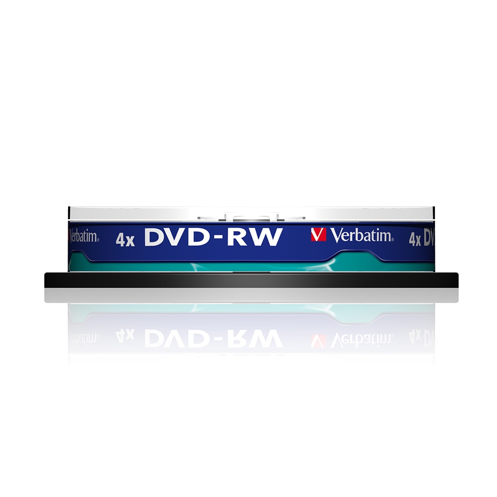 Verbatim DVD-RW 4.7Gb 10pk Spindel 4x Branded Herschrijfbare Media Disc Dvd 43552 10-Disc Spindel