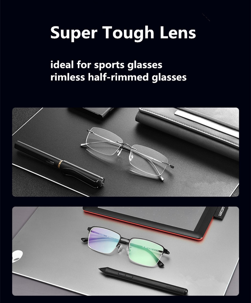 Lentes asféricas de prescripción óptica, lentes ópticas de índice 1,56 1,61 superresistentes, miopía, hipermetropía, presbicia