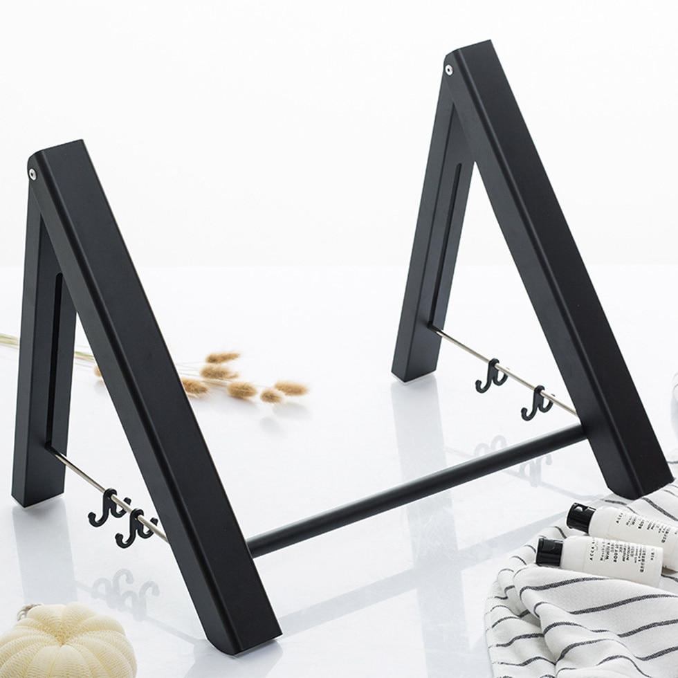 Bathroom Wall Mounted Black Clothes Hanger Indoor Outdoor Cloth Drying Rack Retractable Aluminium Hanger Laundry Balcony