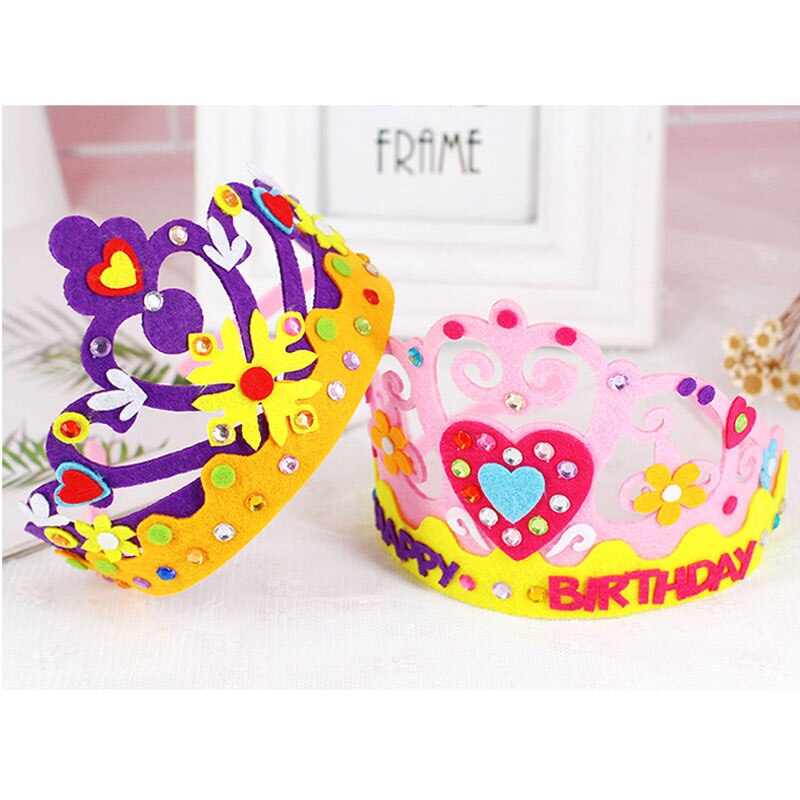 DIY Handwerk Spielzeug Crown Kreative Papier Pailletten Blumen Sterne Muster Spielzeug für Kinder Kinder Kindergarten Kunst Party Dekorationen