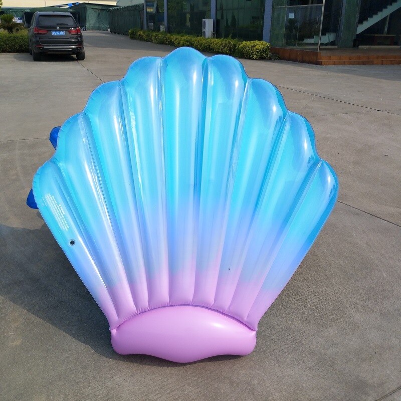 Gradiënt blauw 150 cm Giant Opblaasbare Shell Float Pool Party Water Speelgoed Volwassen Matras Zwemmen Ring Voor Vrouwen boia