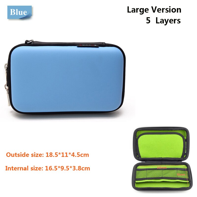 Portable Protective Storage Bag Hard Drive Bag for 2.5&quot; HDD Enclosure hard disk case power bank SD/TF card usb cable earphone: Blue-L