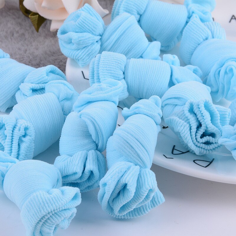 5 paires de chaussettes d'été colorées pour bébé, couleur bonbon, pour enfants de 1 à 3 ans, courtes: Bleu